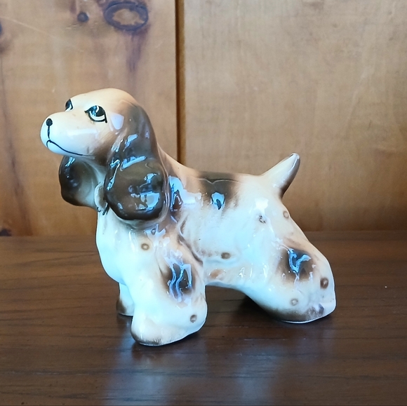 Vintage Glazed Ceramic Brown Cocker Spaniel Dog Figurine - Picture 4 of 11